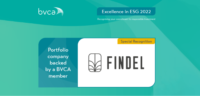Findel given Special Recognition award for ESG Excellence by the BVCA